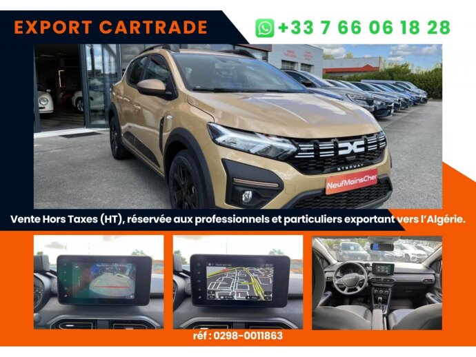 DACIA SANDERO Stepway Extême 1.0 TCe 90cv CVT Prix affiché HORS TAXES special export DEPUIS LA FRANCE