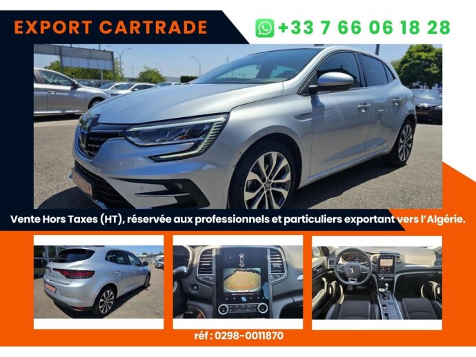 RENAULT MEGANE Techno 1.3 TCe 140cv EDC Prix affiché HORS TAXES special export DEPUIS LA FRANCE